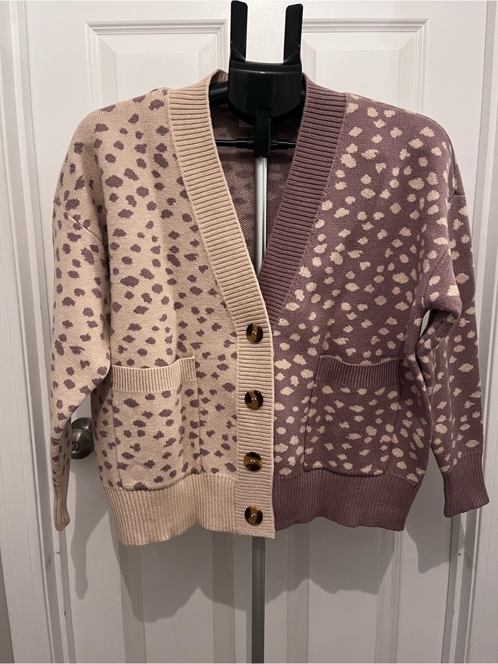 Pink Lily Color-blocked Cardigan - Size Small